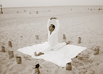 Steve Terracciano Doing Yoga on the Beach
